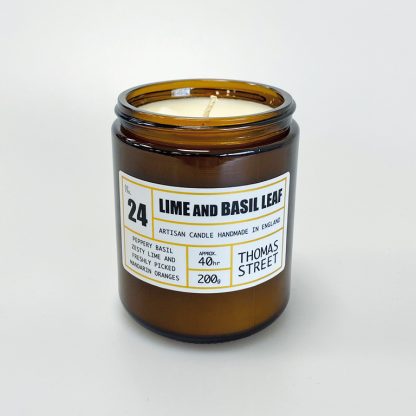 Lime & Basil Leaf Glass Candle