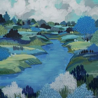 Blue Landscape Greeting Card
