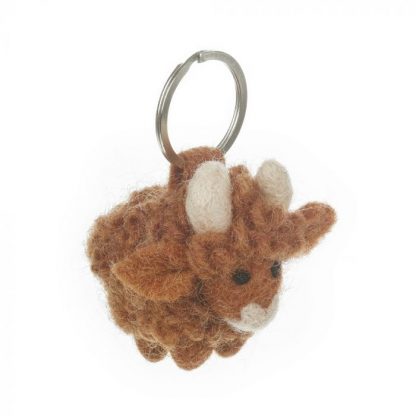 handmade_felt_highland_cow_keyring_a