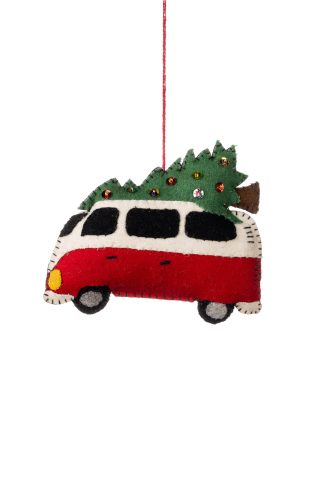 Felt Van with Tree Christmas Decoration